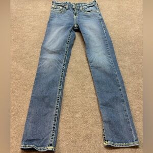 True Religion Section Slim Contrast Stitch Jeans — Youth 14 — Flap Pockets 0444